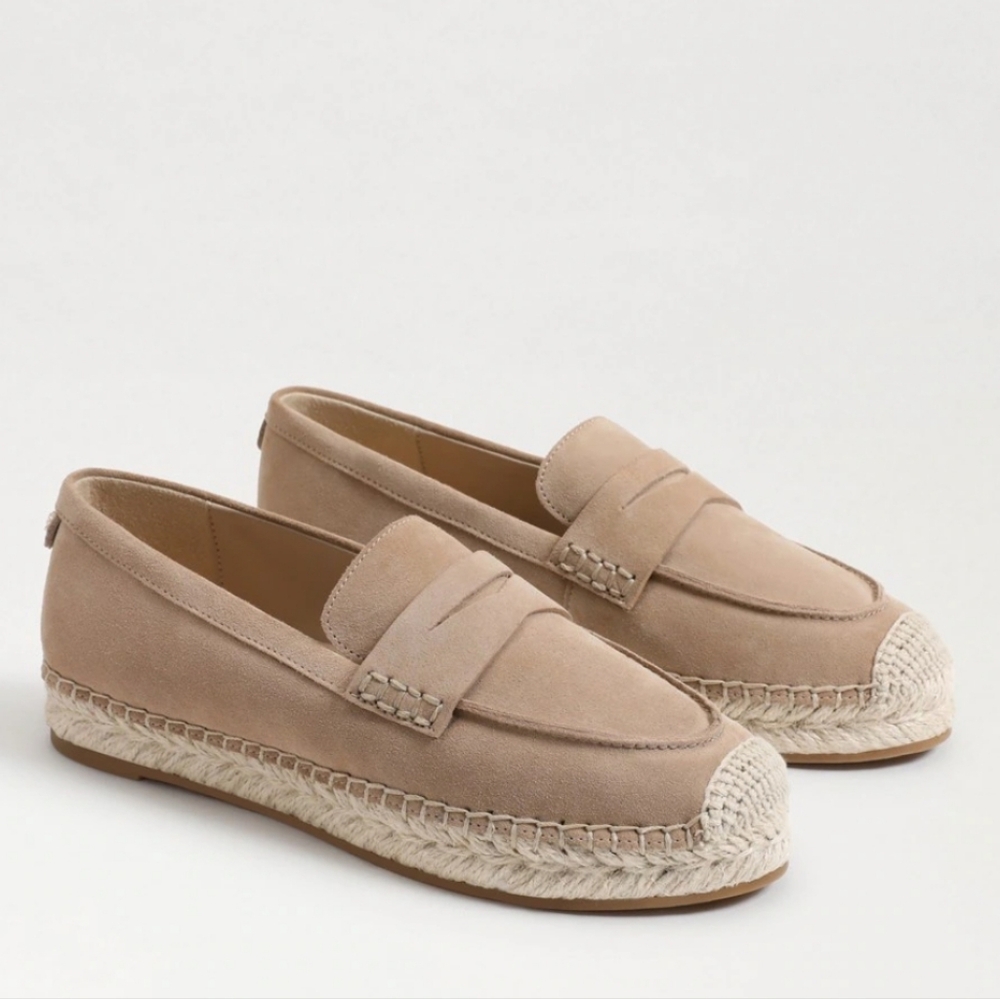 Sam Edelman Kai Espadrille Loafers In Taupe Suede Size 10